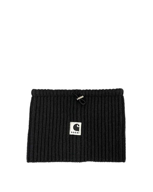 Sacai Black Carhartt X Wool Neck Warmer for men