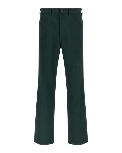 Marni Green Technical Twill Pants for men