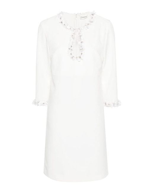 P.A.R.O.S.H. White Sequin-embellished Midi Dress
