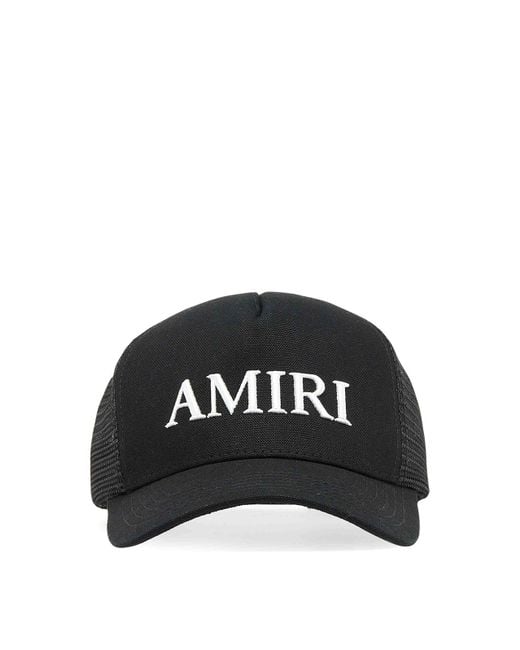 Amiri Black Core Logo Trucker Cap for men