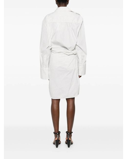 IRO White Lazul Striped Cotton Dress