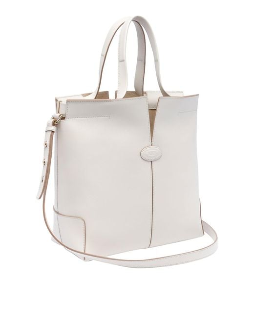 Tod's Natural Small Tods Di Folio Shopping Bag