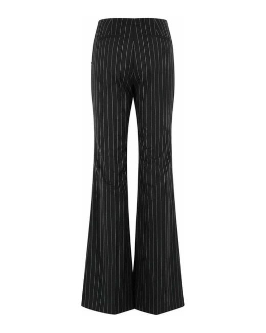 Sportmax Black 'Visino' Virgin Wool Blend Pants