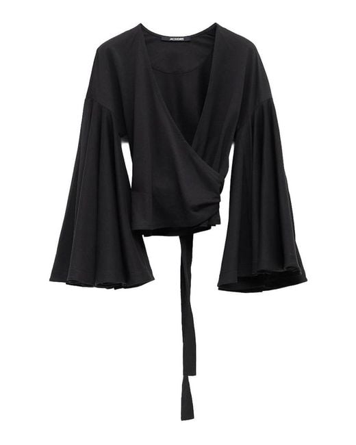 Jacquemus Black Le Cache Coeur Ventadou Wrap Top