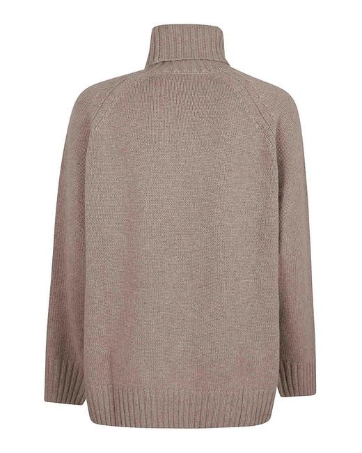 P.A.R.O.S.H. Brown High Neck Sweater