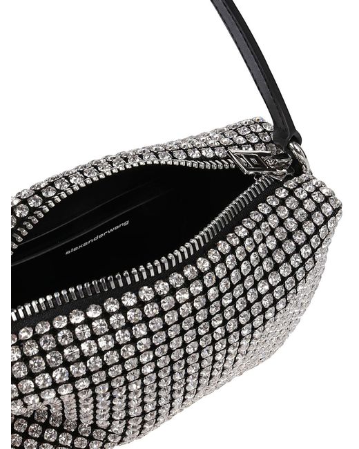 Alexander Wang White Heiress Medium Rhinestone Pouch