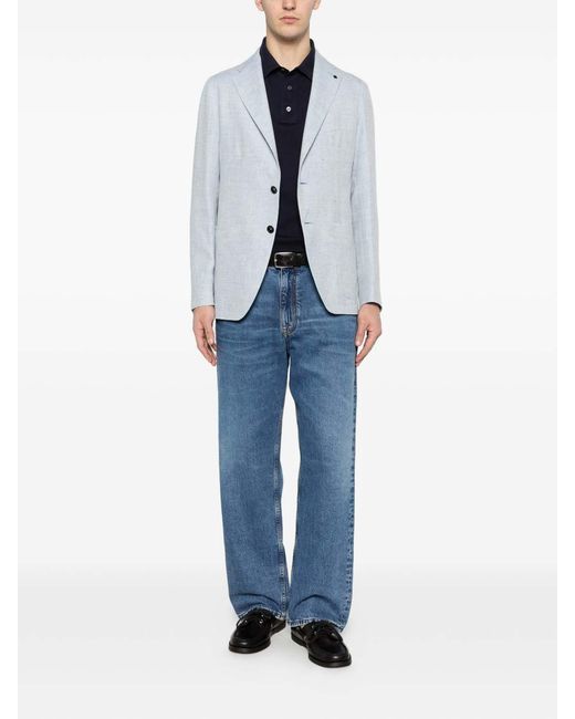 Tagliatore Blue Single-Breasted Blazer for men