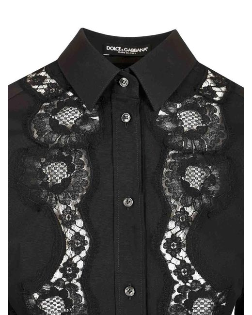 Dolce & Gabbana Black Cotton Poplin Shirt