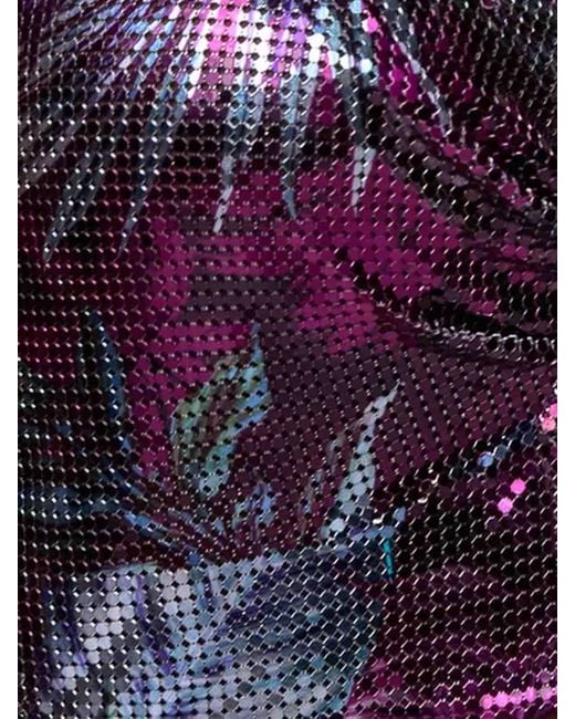 Rabanne Purple Haut Cropped Top