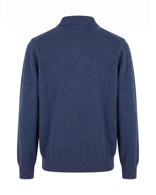 Brunello Cucinelli Blue Cashmere Sweater for men