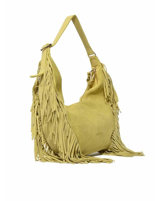 Orciani Metallic Isola Peach Fringe Small Shoulder Bag