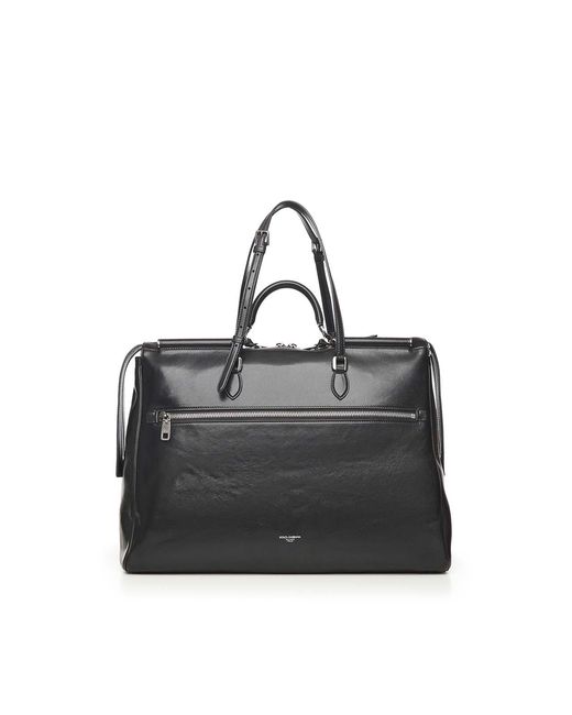 Dolce & Gabbana Black Vittoria Leather Bag for men