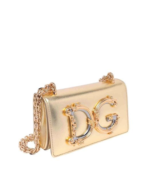 Dolce & Gabbana Natural Dg Logo Phone Bag