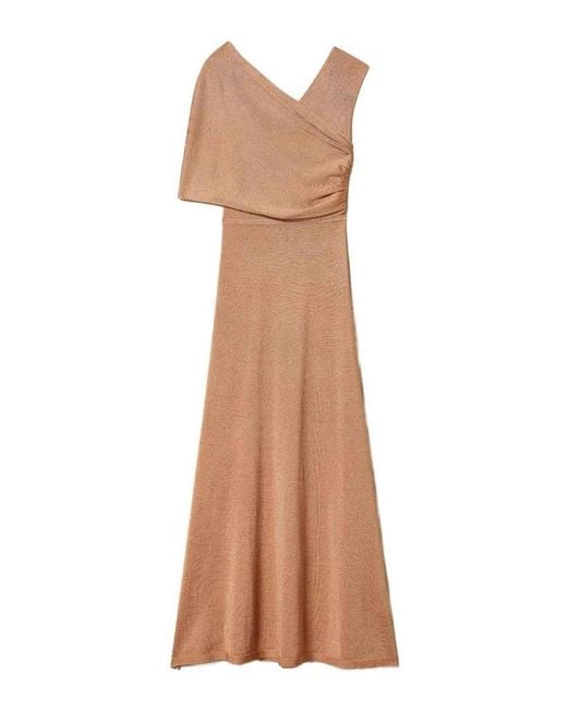 Twinset Natural Long Lurex Knitted Cross Dress