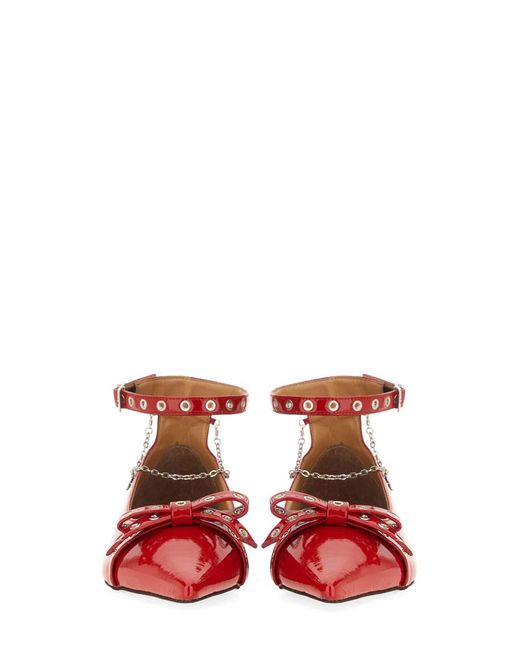 Ganni Red Flats