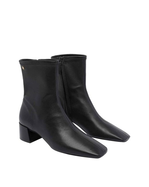 Tory Burch Black Cocoa Logo Booties