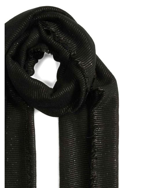 Fabiana Filippi Black Cashmere And Silk Scarf