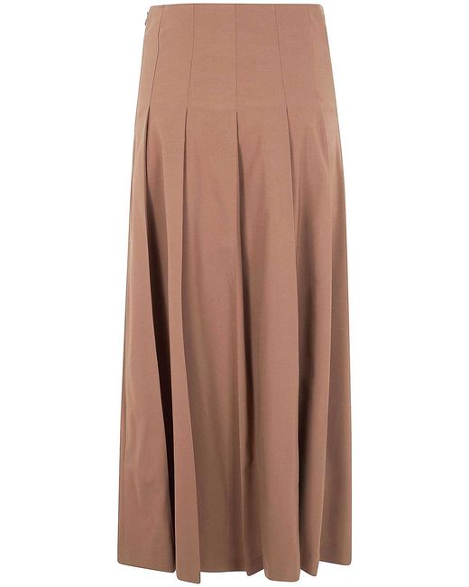 Rohe Brown Pleated Wool Skirt