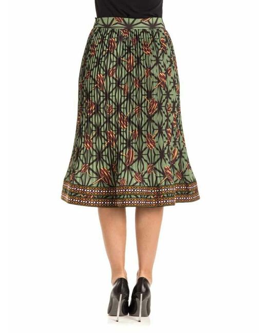 Stella Jean Green Pleated Skirt