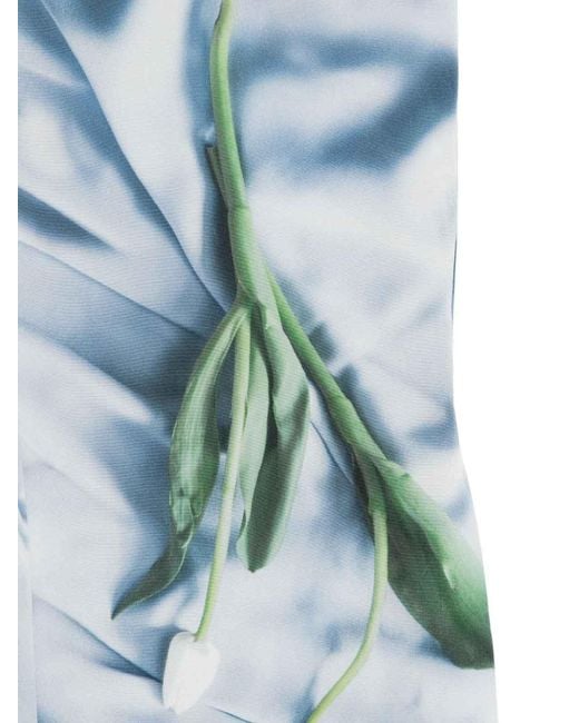 Victoria Beckham Blue Satin Pyjama Pants