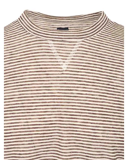 Fedeli White Striped T-Shirt for men