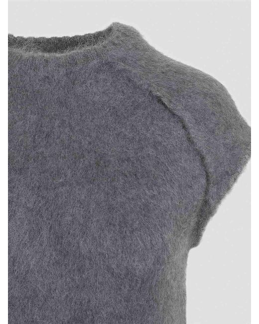 Jil Sander Gray Knit Long Dress