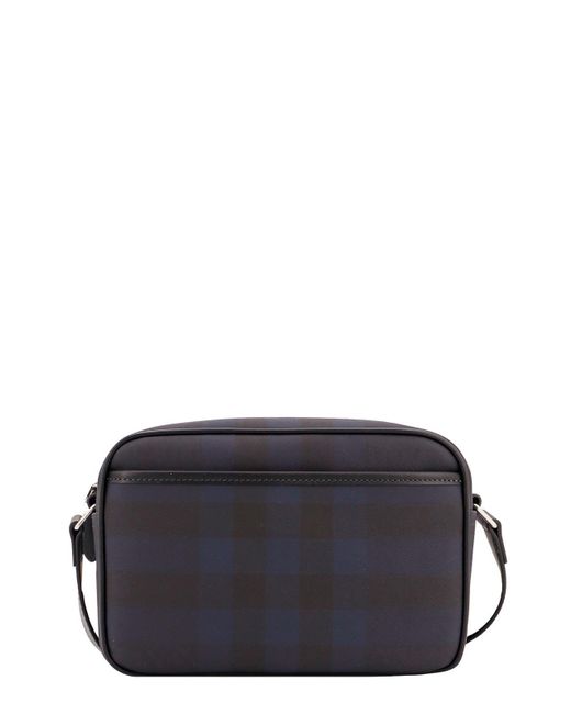 Burberry Black Shoulder Bag With Check Motif for men