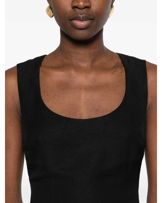 Jacquemus Black La Robe Tablier Long Dress
