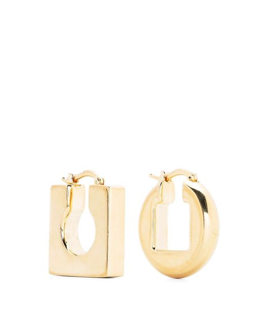 Jacquemus Metallic Les Boucles Rond Carre Earrings