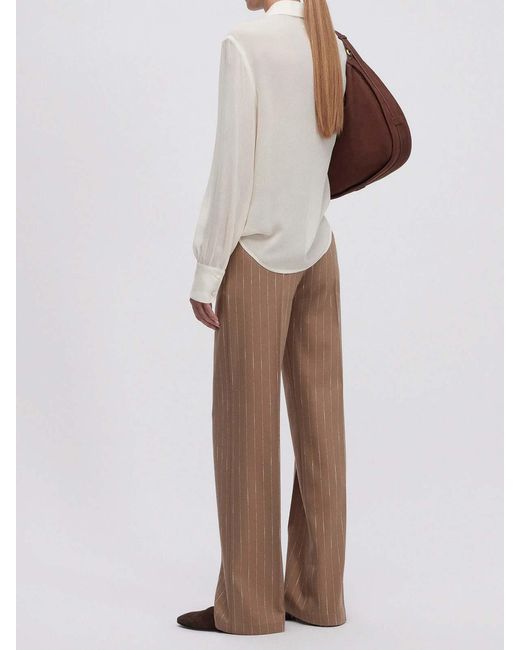 ERMANNO FIRENZE Brown Pinstriped Trousers