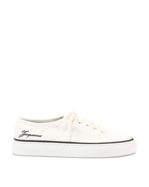 Jacquemus White Cotton Skate Sneakers for men