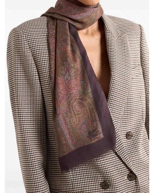 Sciarpa Stampata di Etro in Brown