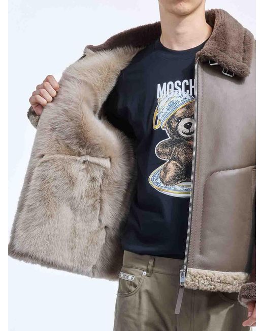 Moschino Brown Short Sheepskin for men