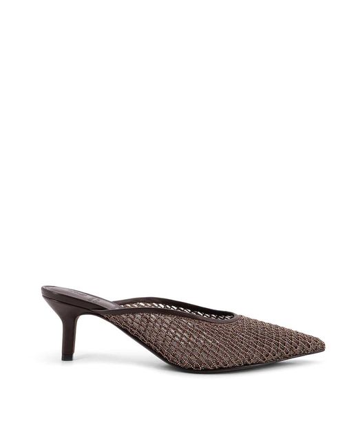 Brunello Cucinelli White Monili Net Detail Sandals