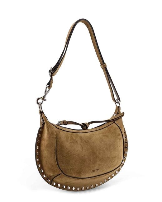 Isabel Marant Metallic Oskan Moon Suede Shoulder Bag