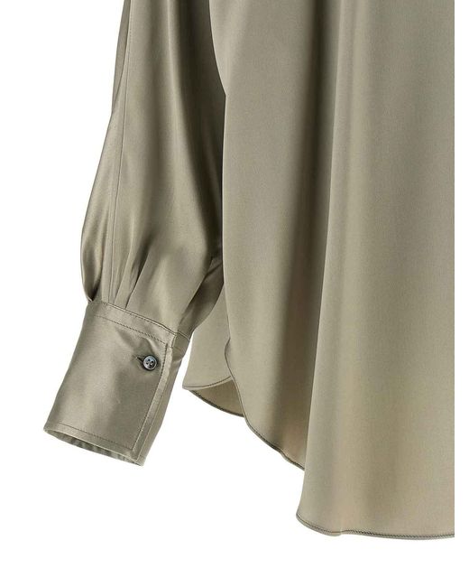 Brunello Cucinelli Green Korean Collar Shirt