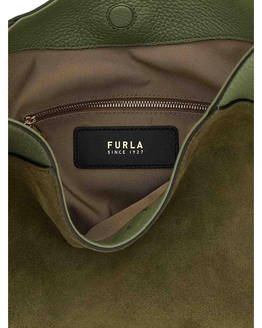 Furla Green Lara Medium Shoulder Bag
