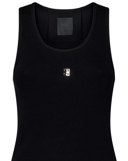 Givenchy Black Cotton Tank Top
