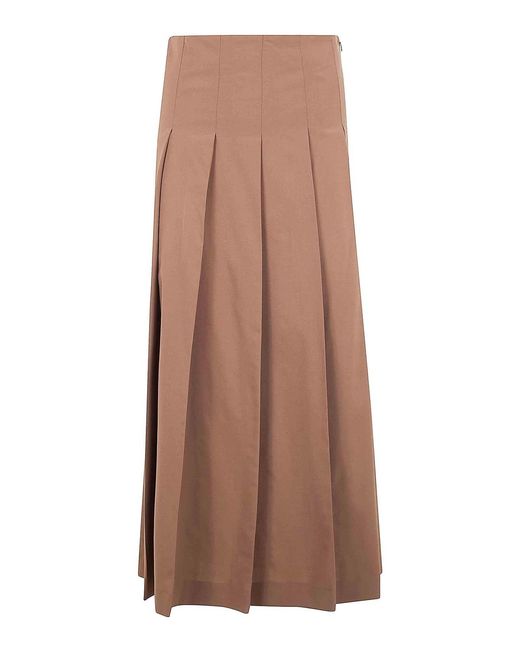 Rohe Brown Pleated Wool Skirt