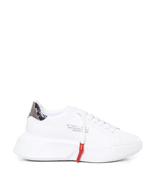 Giuliano Galiano White Sneakers With Waxed Laces