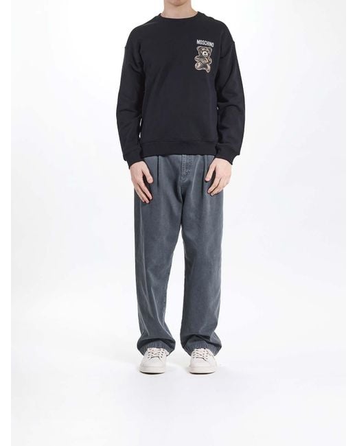 Moschino Blue Adrian Bear Sweatshirt for men