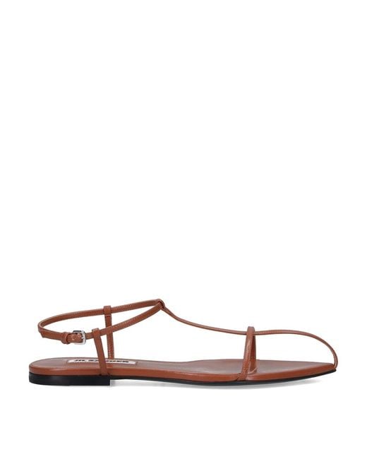 Jil Sander Brown Leather Sandals