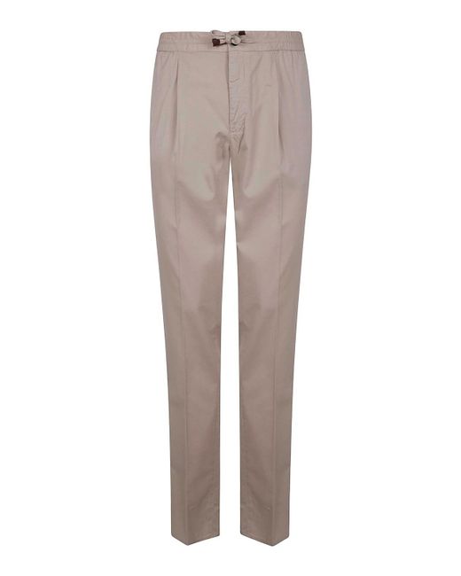 Incotex Gray Tapered Fit Trousers for men