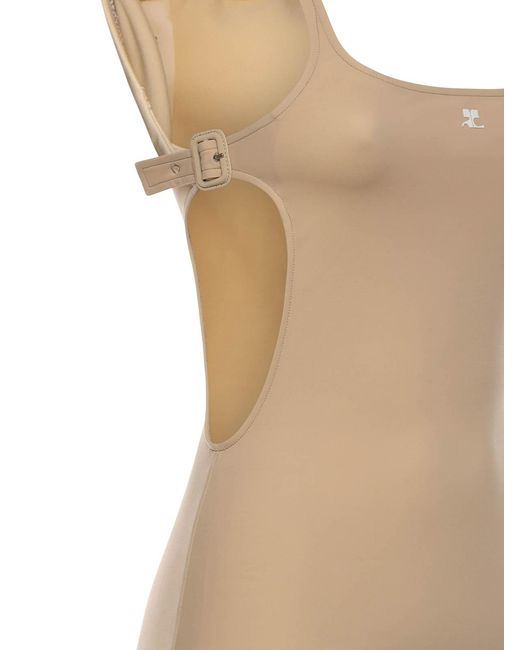 Courreges Natural Buckle Swimsuit