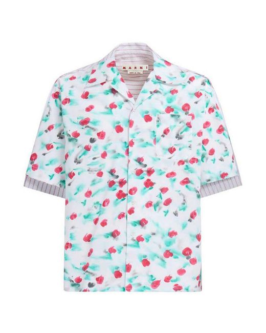 Marni White Notched Collar Shirt for men