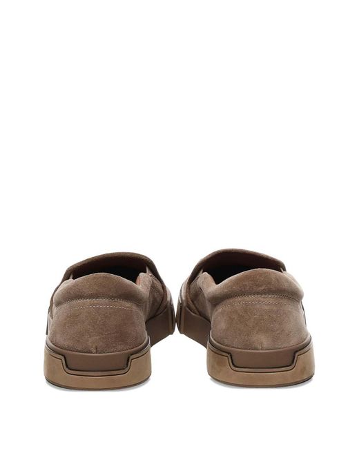 Dolce & Gabbana Brown Suede Slip-On Sneakers for men