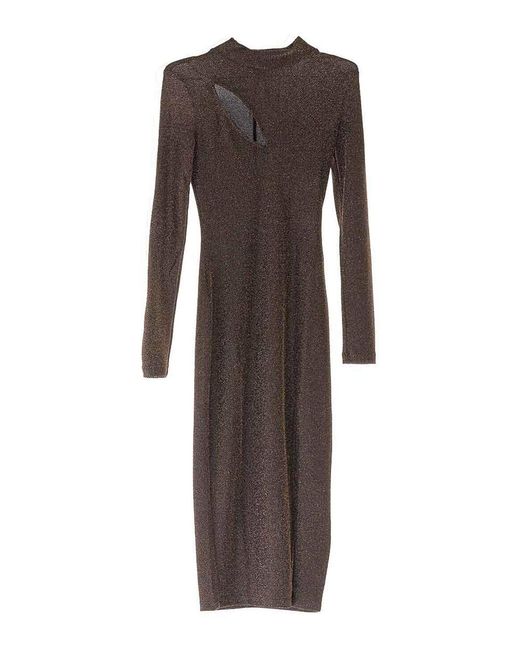 Just Cavalli Brown Long Sleeves Dress