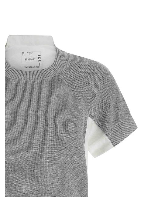 Sacai Gray Hybrid Dress