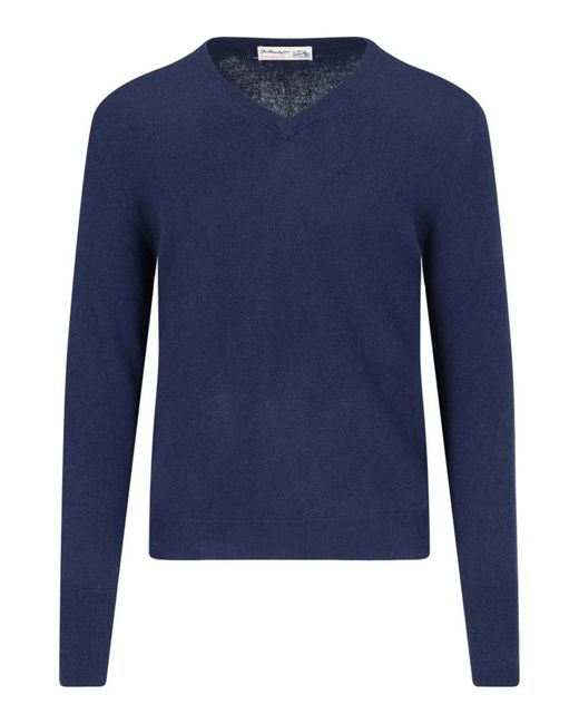 Ballantyne Blue V-Neck Sweater for men