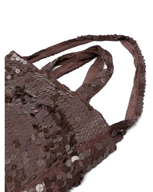 P.A.R.O.S.H. Brown Sequined Satchel